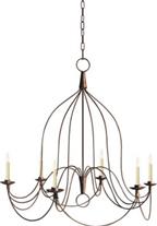 Large French Country Inn Chandelier in Rust